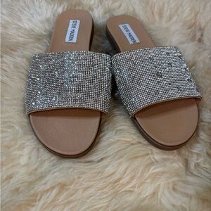 Steve Madden Rhinestone Silver Sandals